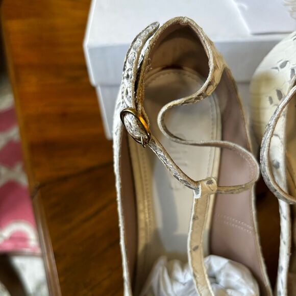 Chloé Ivory Python T-Strap Chunky Heel Shoes, Size 6 – EUC in Original Box - Picture 9 of 14
